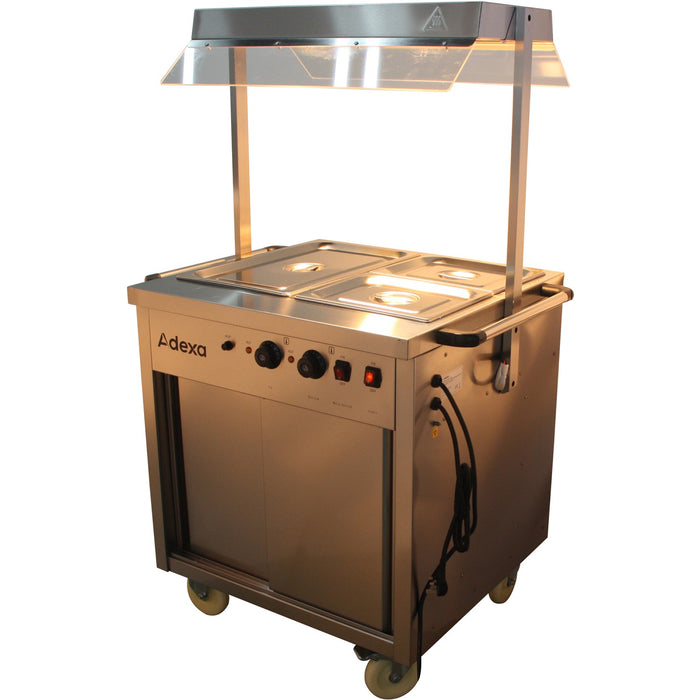 Mobile Bain Marie top Hot Cupboard with Heated Sneeze Guard |  YH2W