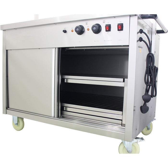 Mobile Bain Marie top Hot Cupboard with Heated Sneeze Guard |  YH3W