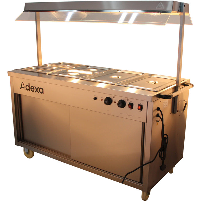 Mobile Bain Marie top Hot Cupboard with Heated Sneeze Guard |  YH4W