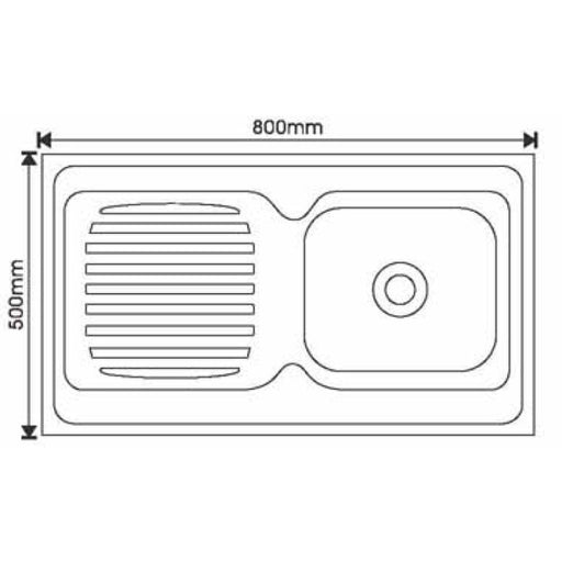 Drop In Single Basin Sink with Drainer Stainless Steel |  YTS8050C Makfry