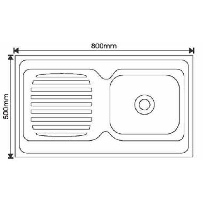 Drop In Single Basin Sink with Drainer Stainless Steel |  YTS8050C Makfry