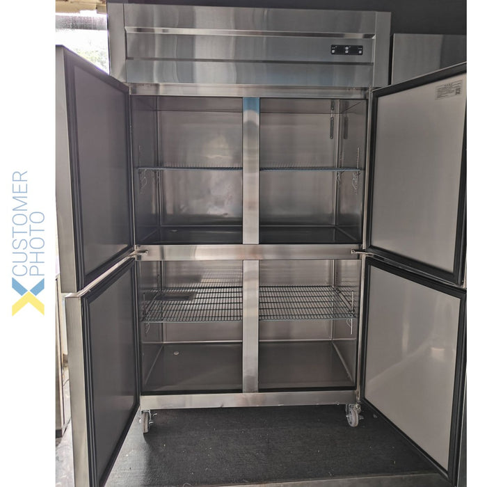 Commercial Refrigerator Stainless Steel Upright Cabinet 2 Split Doors 1200 Litre Fan Cooling | Z10 Df Makfry