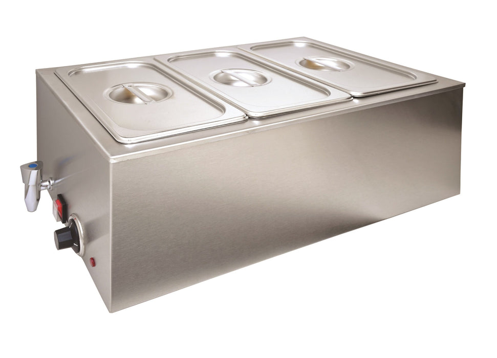 Infernus Electric Bain Marie With Tap – 3 x GN 1/3 Pans