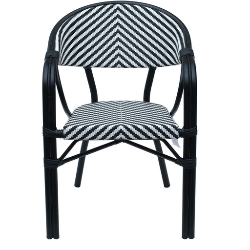 Bistro Teslin Chair Double Tube Aluminium Black & White |  ZF3004CBLACK Makfry