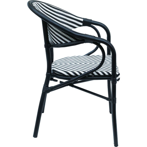 Bistro Teslin Chair Double Tube Aluminium Black & White |  ZF3004CBLACK Makfry