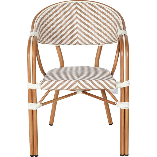 Bistro Teslin Chair Double Tube Aluminium White & Beige |  ZF3004CWOOD Makfry