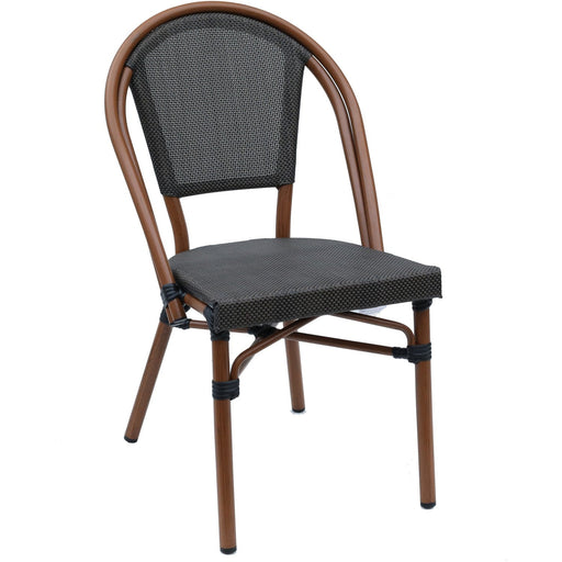 Bistro Teslin Chair Aluminium Brown & Wood |  ZF3006CWOOD Makfry
