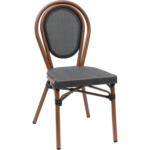 Bistro Teslin Chair Aluminium Brown & Wood |  ZF3007CBROWNWOOD Makfry