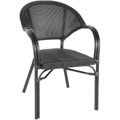 Bistro Teslin Chair Double Tube Aluminium Black |  ZF3022CBLACK Makfry