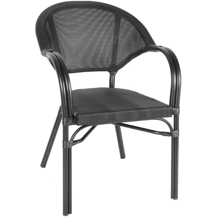 Bistro Teslin Chair Double Tube Aluminium Black |  ZF3022CBLACK Makfry