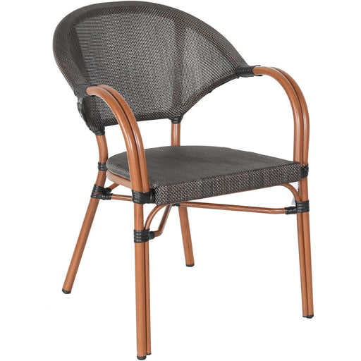 Bistro Teslin Chair Double Tube Aluminium Wood finish|  ZF3022CWOOD Makfry