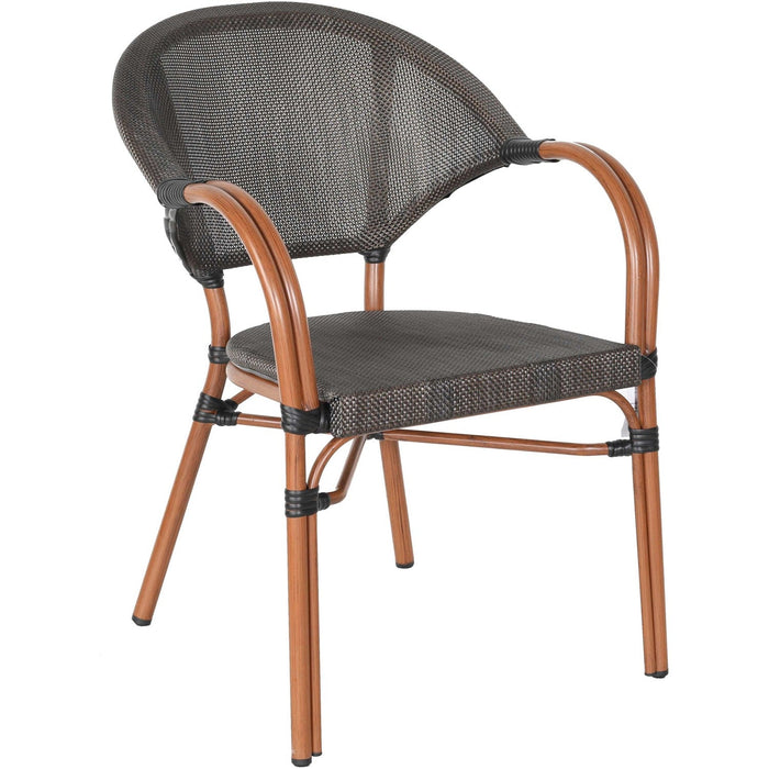 Bistro Teslin Chair Double Tube Aluminium Wood finish|  ZF3022CWOOD Makfry