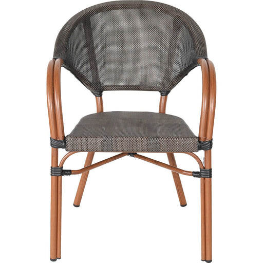 Bistro Teslin Chair Double Tube Aluminium Wood finish|  ZF3022CWOOD Makfry