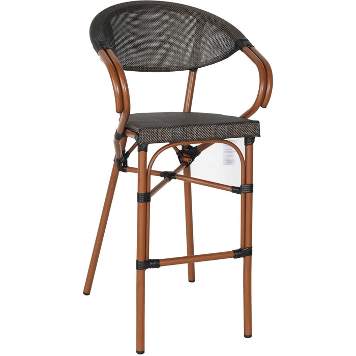 Textilene Outdoor High Barstool Aluminium Wood |   ZF3030CWOOD