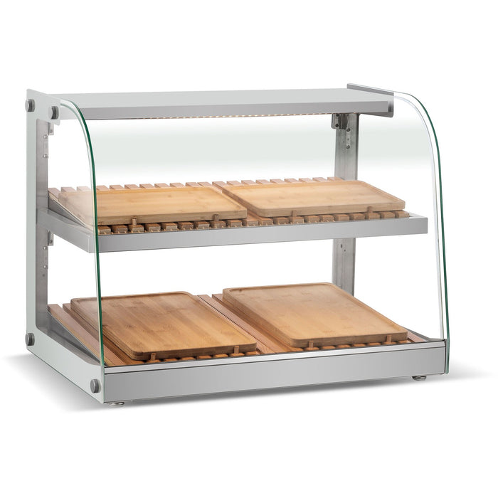 Neutral Display Case Curved 2 Tier 685x455x516mm Stainless steel frame |  ZW100RSS