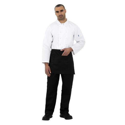 Whites Short Bistro Aprons Black (5 Pack) Whites Chefs Clothing