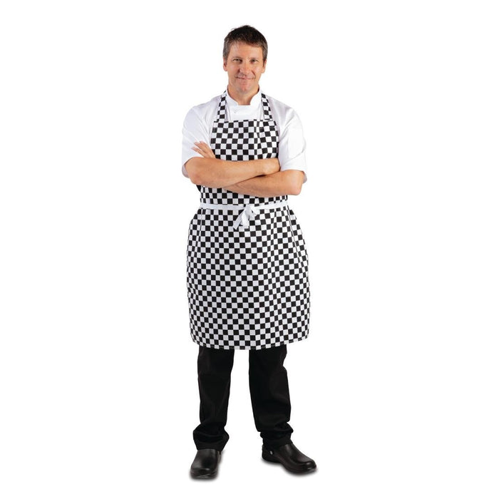 Whites Bib Apron Black & White Check Whites Chefs Clothing