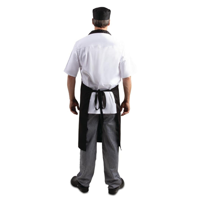 Whites Bib Apron Polycotton Black Whites Chefs Clothing