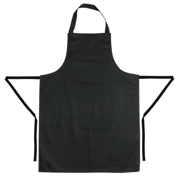 Whites Bib Apron Polycotton Black Whites Chefs Clothing