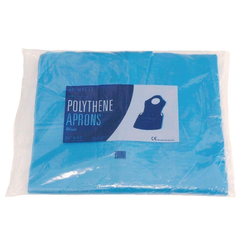Disposable Polythene Bib Aprons Blue (100 Pack) Smith Bateson