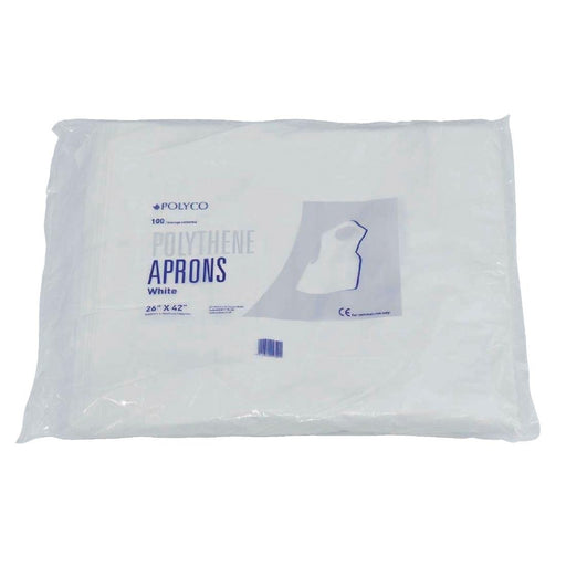 Disposable Polythene Bib Aprons White (100 pack) Smith Bateson