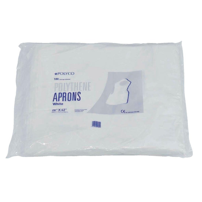 Disposable Polythene Bib Aprons White (100 pack) Smith Bateson