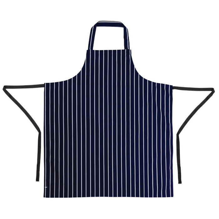 Whites Butchers Stripe Bib Apron Blue/White Extra Large Whites Chefs Clothing