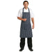 Whites Butchers Stripe Bib Apron with Pocket Blue/White Whites Chefs Clothing