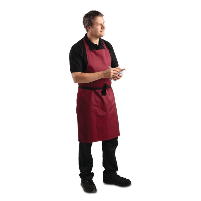 Whites Bib Apron Burgundy Whites Chefs Clothing