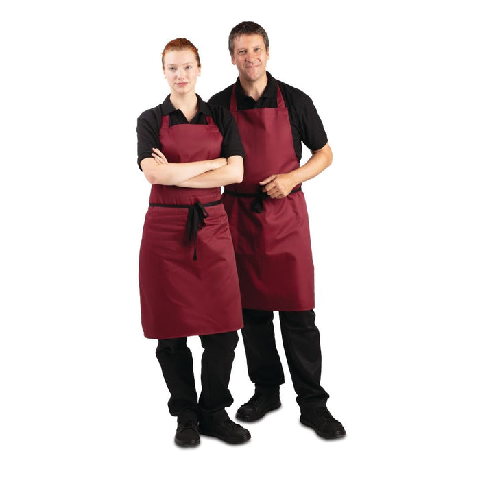 Whites Bib Apron Burgundy Whites Chefs Clothing