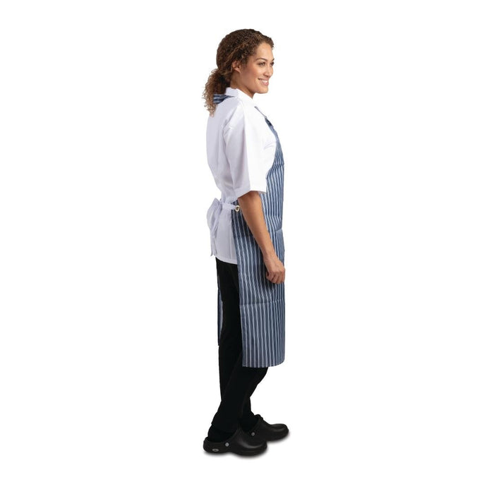 Whites Water Resistant Bib Apron Blue and White Whites Chefs Clothing