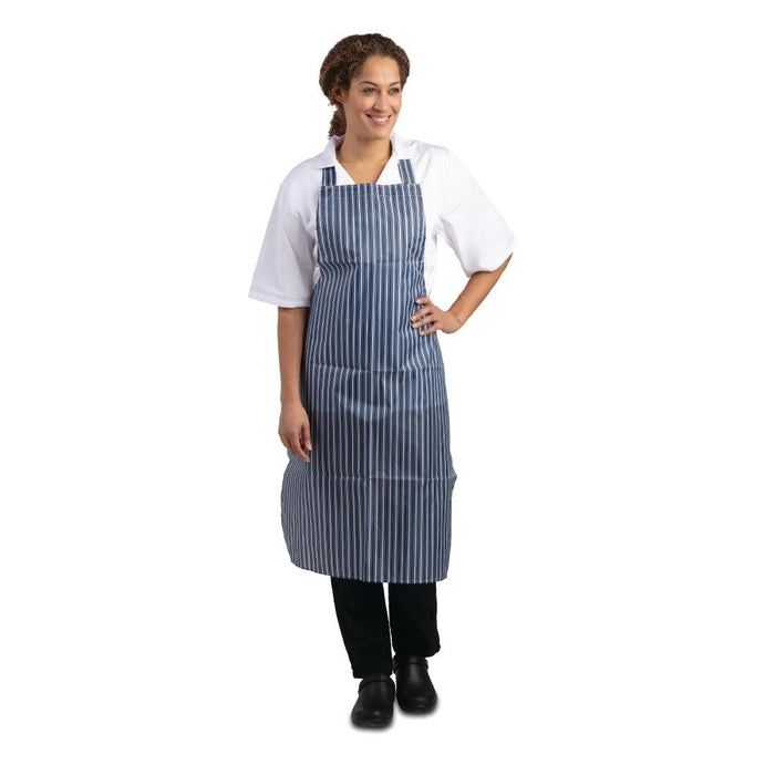 Whites Water Resistant Bib Apron Blue and White Whites Chefs Clothing