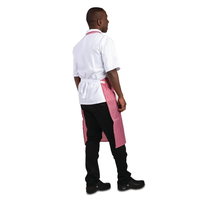 Whites Water Resistant Bib Apron Red And White Stripe Whites Chefs Clothing
