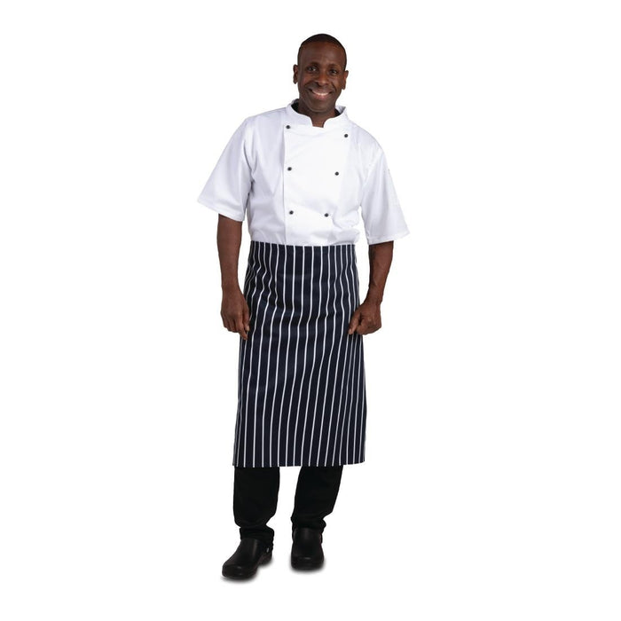 Whites Butchers Stripe Waist Apron Blue/White Whites Chefs Clothing
