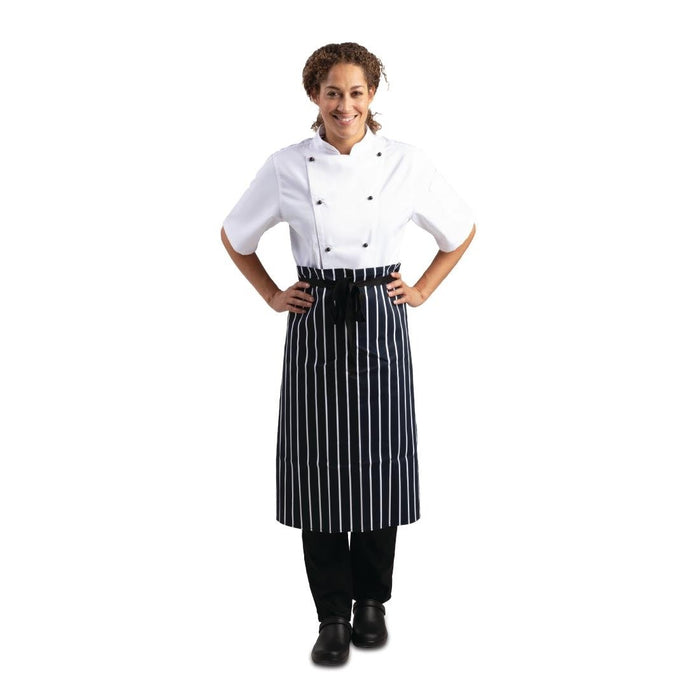 Whites Butchers Stripe Waist Apron Blue/White Whites Chefs Clothing