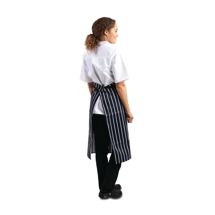 Whites Butchers Stripe Waist Apron Blue/White Whites Chefs Clothing