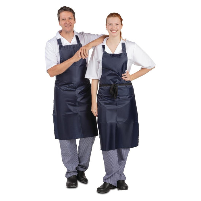 Whites Light Duty Water Resistant Bib Apron Blue Whites Chefs Clothing