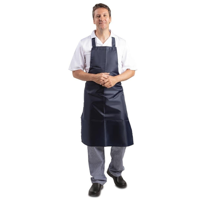 Whites Light Duty Water Resistant Bib Apron Blue Whites Chefs Clothing