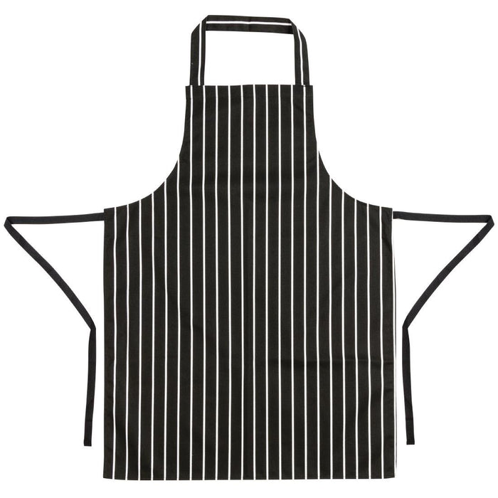 Whites Butchers Stripe Bib Apron Black/White Whites Chefs Clothing