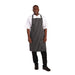 Whites Butchers Stripe Bib Apron Black/White Whites Chefs Clothing