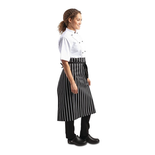 Whites Butchers Stripe Waist Apron Black/White Whites Chefs Clothing