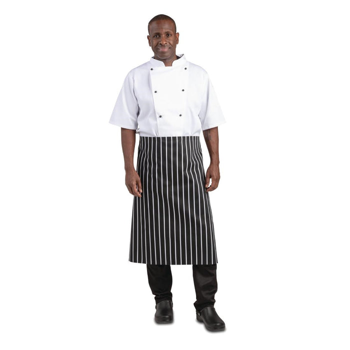 Whites Butchers Stripe Waist Apron Black/White Whites Chefs Clothing