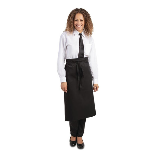 Whites Regular Waist Apron Black Whites Chefs Clothing