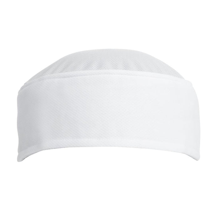 One size fits all. Colour: White. Material: Polyester. Sweatband: Cotton