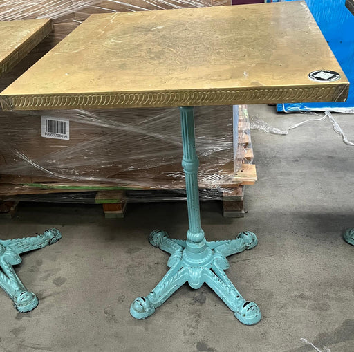 Vintage Decorative 60x60 Table with Cast Iron Base-Used Canmac Refurbished