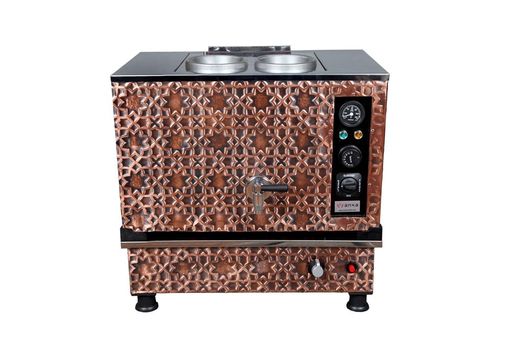 Electric Copper Tea Maker - 2x Pots - Turkish Tea Maker - Automatic Thermostat - 20L