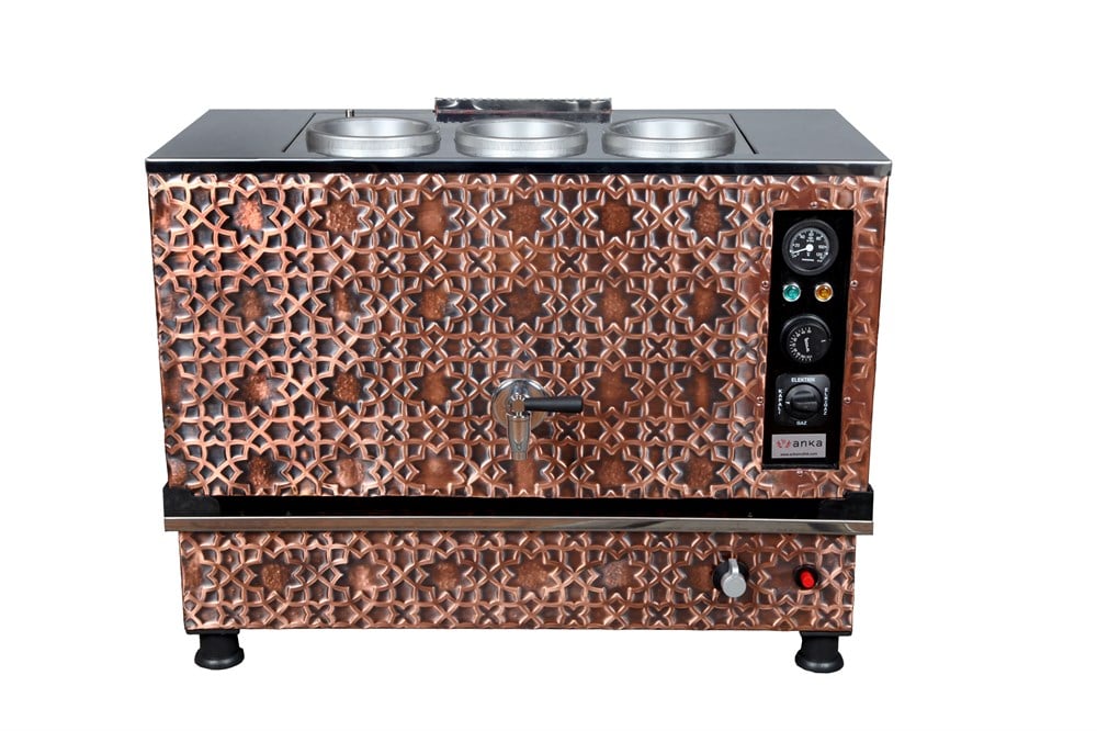 Electric Copper Tea Maker - 3x Pots - Turkish Tea Maker - Automatic Thermostat - 30L
