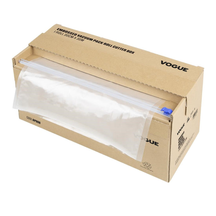 Vogue Vacuum Pack Roll with Cutter Box (Embossed) 300mm width Vogue