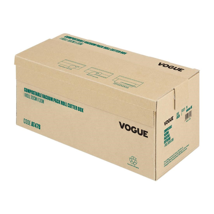 Vogue Compostable Vacuum Pack Roll Cutter Box 30cm x 30m Vogue