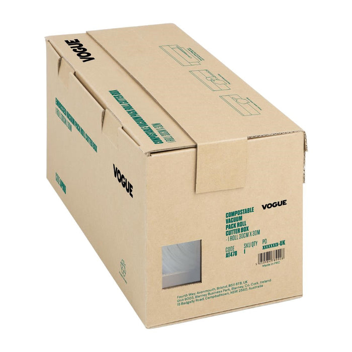 Vogue Compostable Vacuum Pack Roll Cutter Box 30cm x 30m Vogue